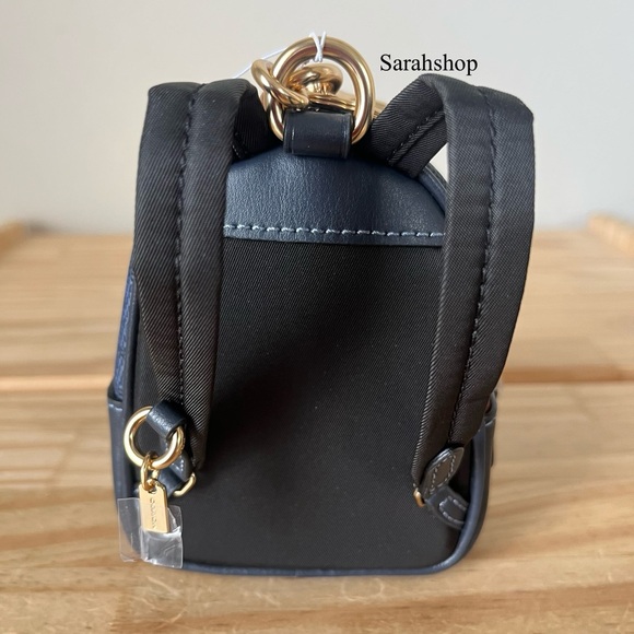 ✅Coach Mini Court Backpack Bag Charm In Signature Canvas With Cherry Print - Picture 4 of 8